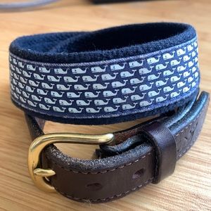 Vineyard Vines Leather Canvas Whale Belt